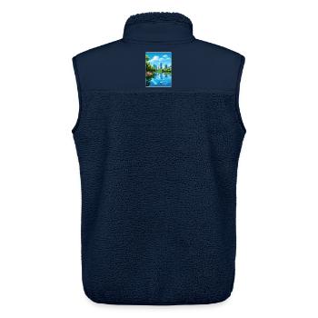Orlando Beach Florida City Reiseposter Souvenir - Unisex Sherpaweste von Stanley/Stella - Navy - Hinten - AI Model Male 178 light (178cm)