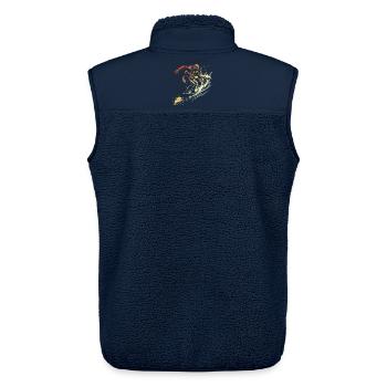 Surfing Vintage - Unisex Sherpa Gilet by Stanley/Stella - navy - Back - AI Model Male 178 light (178cm)