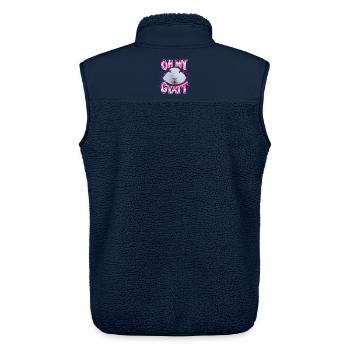 Oh My Gyatt – Rabbit with Power - Unisex Sherpa Gilet by Stanley/Stella - navy - Back - AI Model Male 178 light (178cm)