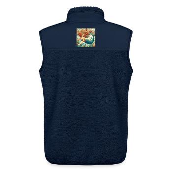 Meerjungfrau Nixe roten Haare Art Nouveau Geschenk - Unisex Sherpaweste von Stanley/Stella - Navy - Hinten - AI Model Male 178 light (178cm)