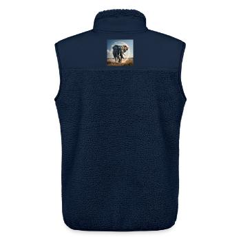 Power Animal Elephant - Unisex Sherpa Gilet by Stanley/Stella - navy - Back - AI Model Male 178 light (178cm)
