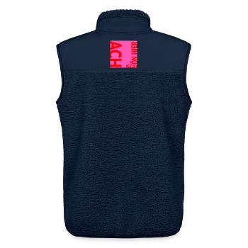ACH SCHÖN HIER - WOHLBEFINDEN - Unisex Sherpaweste von Stanley/Stella - Navy - Hinten - AI Model Male 178 light (178cm)