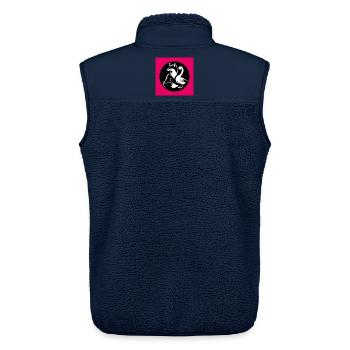 Fuchs und Gans in Freundschaft - Unisex Sherpaweste von Stanley/Stella - Navy - Hinten - AI Model Male 178 light (178cm)