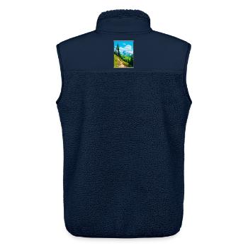 Piz Badile Schweiz Reiseplakat Cityscape WPA - Unisex Sherpaweste von Stanley/Stella - Navy - Hinten - AI Model Male 178 light (178cm)