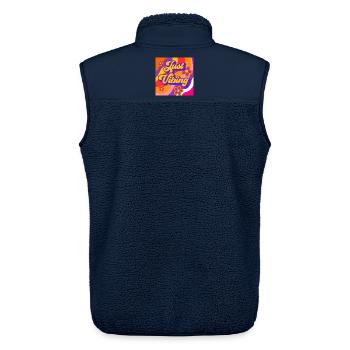 Just_vibing - Unisex Sherpaweste von Stanley/Stella - Navy - Hinten - AI Model Male 178 light (178cm)