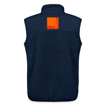 ADHS FOKUS KONZENTRATION - Unisex Sherpaweste von Stanley/Stella - Navy - Hinten - AI Model Male 178 light (178cm)
