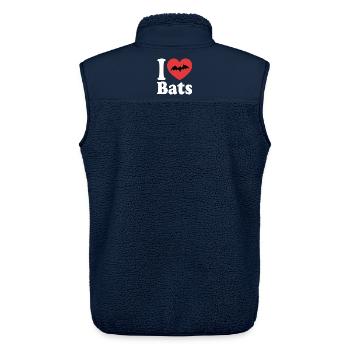 I Love Bats – Fledermaus-Liebhaber - Unisex Sherpaweste von Stanley/Stella - Navy - Hinten - AI Model Male 178 light (178cm)