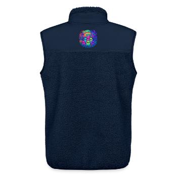 Neon Monster Freunde - Unisex Sherpaweste von Stanley/Stella - Navy - Hinten - AI Model Male 178 light (178cm)