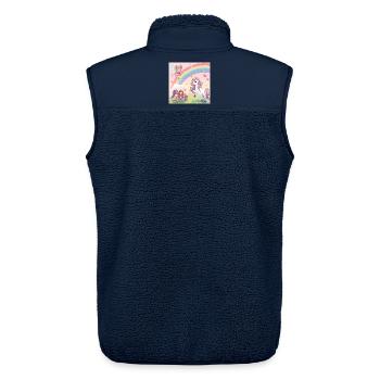 Rainbow Fairy and Unicorn Dream - Unisex Sherpa Gilet by Stanley/Stella - navy - Back - AI Model Male 178 light (178cm)