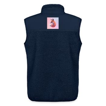 Pastel geometric neon fox - Unisex Sherpa Gilet by Stanley/Stella - navy - Back - AI Model Male 178 light (178cm)