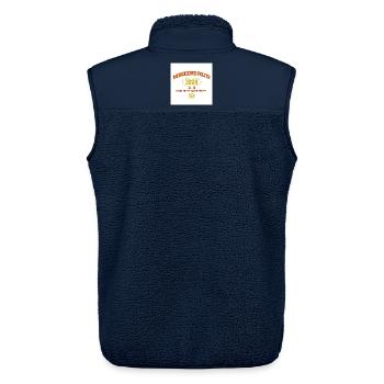 Humorvolles Politik Tshirt Merz - Unisex Sherpaweste von Stanley/Stella - Navy - Hinten - AI Model Male 178 light (178cm)