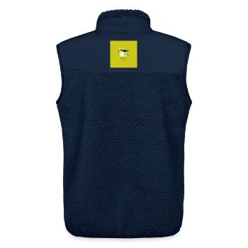TEXTURA_DE_COLOR_#03 - Unisex Sherpa Gilet by Stanley/Stella - navy - Back - AI Model Male 178 light (178cm)