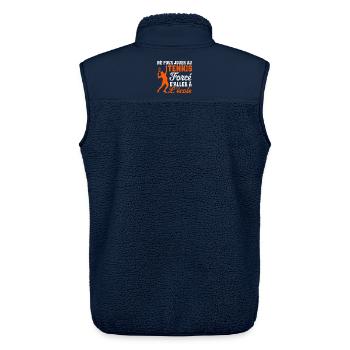 Geboren, um Tennis zu spielen, gezwungen, zur Schule zu gehen - Unisex Sherpaweste von Stanley/Stella - Navy - Hinten - AI Model Male 178 light (178cm)