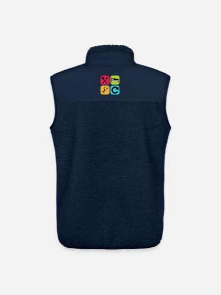 Ät, sov, basket, upprepa, roliga citat, basketkorgar. - Unisex sherpaväst Stanley/Stella - marinblått
