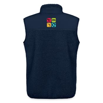 Essen, schlafen, schlafen, Tennis wiederholen, lustiges Zitat, Court. - Unisex Sherpaweste von Stanley/Stella - Navy - Hinten - AI Model Male 178 light (178cm)