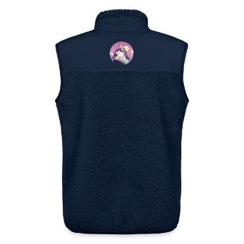Mondtee Einhorn am Abend - Unisex Sherpaweste von Stanley/Stella - Navy - Hinten - AI Model Male 178 light (178cm)