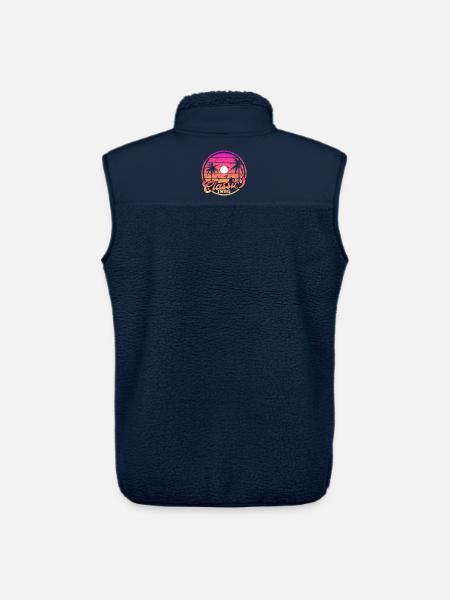 Classic 1986 Sunset Palms - Unisex Sherpa Gilet by Stanley/Stella - navy