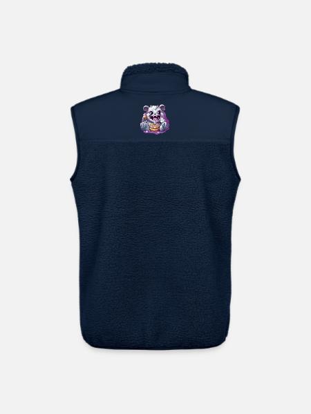 Cute panda monster with candy - Unisex Sherpa Gilet by Stanley/Stella - navy