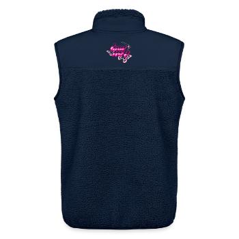 Glam Neon 80er Text - Unisex Sherpaweste von Stanley/Stella - Navy - Hinten - AI Model Male 178 light (178cm)