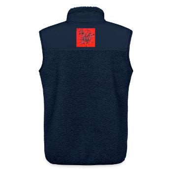 orange_mel - Unisex Sherpaweste von Stanley/Stella - Navy - Hinten - AI Model Male 178 light (178cm)
