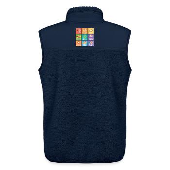 Menschenrechte Gleichheit Inklusion Statement - Unisex Sherpaweste von Stanley/Stella - Navy - Hinten - AI Model Male 178 light (178cm)