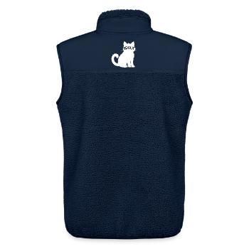Hochzeit Katzen Braut - Unisex Sherpaweste von Stanley/Stella - Navy - Hinten - AI Model Male 178 light (178cm)