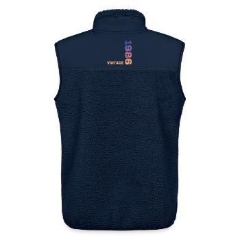 Vintage 1986 - Unisex Sherpa Gilet by Stanley/Stella - navy - Back - AI Model Male 178 light (178cm)