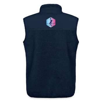 Fille de basket vintage - Veste sans manches sherpa unisexe Stanley/Stella - marine - Dos - AI Model Male 178 light (178cm)