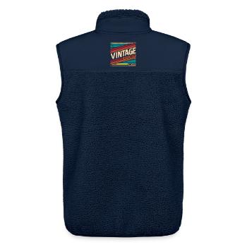 Vintage 1970 - Unisex Sherpaweste von Stanley/Stella - Navy - Hinten - AI Model Male 178 light (178cm)