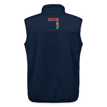 Vintage 1979 - Unisex Sherpaweste von Stanley/Stella - Navy - Hinten - AI Model Male 178 light (178cm)