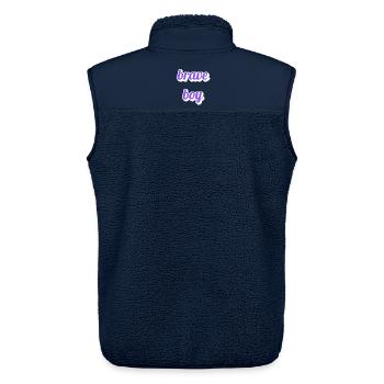 Brave Boy Schriftzug - Unisex Sherpaweste von Stanley/Stella - Navy - Hinten - AI Model Male 178 light (178cm)