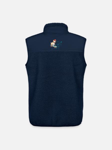 Skateboard Bulldog with Cap - Unisex Sherpa Gilet by Stanley/Stella - navy