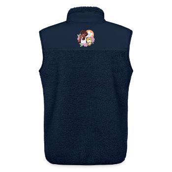 Signe cœur de doigt & renard mignon avec main prothétique - Veste sans manches sherpa unisexe Stanley/Stella - marine - Dos - AI Model Male 178 light (178cm)