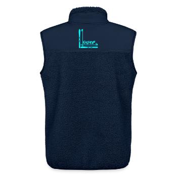 Skiliebhaber im Winter - Unisex Sherpaweste von Stanley/Stella - Navy - Hinten - AI Model Male 178 light (178cm)