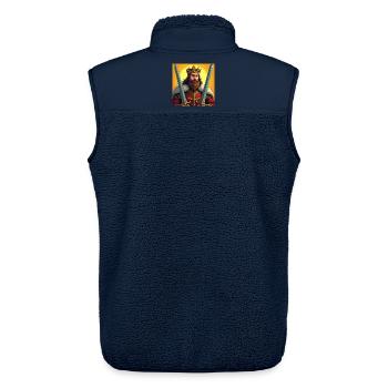 King with double swords - Unisex Sherpa Gilet by Stanley/Stella - navy - Back - AI Model Male 178 light (178cm)