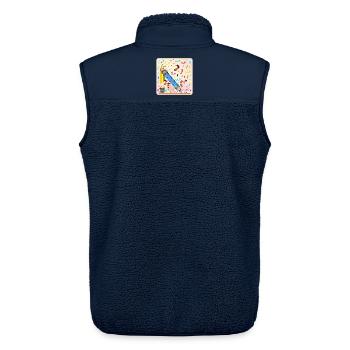 Einschulung Schulkind Hühner - Unisex Sherpaweste von Stanley/Stella - Navy - Hinten - AI Model Male 178 light (178cm)