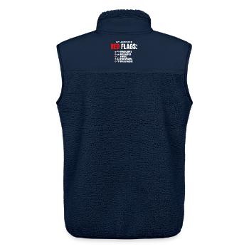 Gamer Red Flags Grafik – Lustiges Gaming Design - Unisex Sherpaweste von Stanley/Stella - Navy - Hinten - AI Model Male 178 light (178cm)