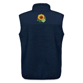 Diamond Painting Motiv - Funkelnde Sonnenblume - Unisex Sherpaweste von Stanley/Stella - Navy - Hinten - AI Model Male 178 light (178cm)