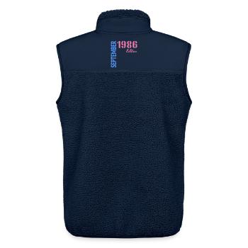 September 1986 Birthday - Unisex Sherpa Gilet by Stanley/Stella - navy - Back - AI Model Male 178 light (178cm)