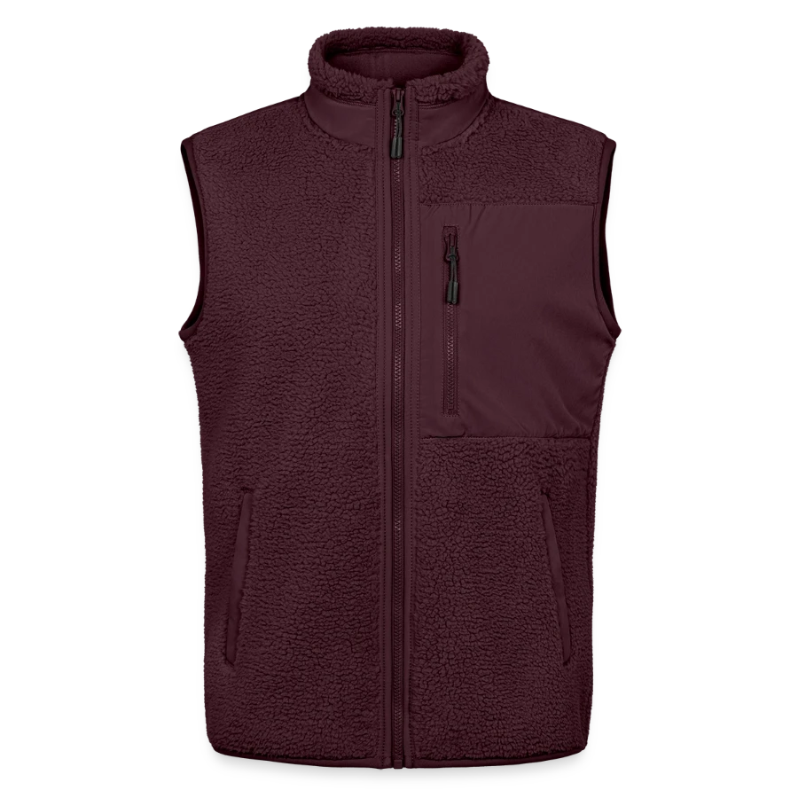 Switzerland badge on a unisex sherpa gilet by stanley/stella, maroon