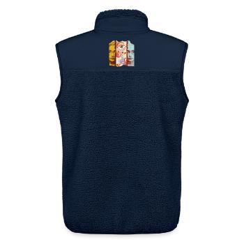 Modernes Kunstdesign - Unisex Sherpaweste von Stanley/Stella - Navy - Hinten - AI Model Male 178 light (178cm)