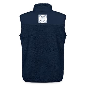 Neighbors always listen to # - Unisex Sherpa Gilet by Stanley/Stella - navy - Back - AI Model Male 178 light (178cm)