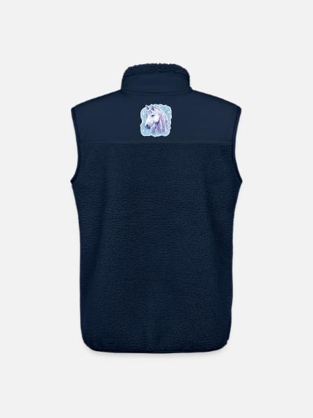Pferd Schneeflocken - Unisex Sherpaweste von Stanley/Stella - Navy