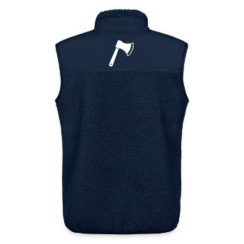 Axt Beil Holzfäller Geschenkidee  - Unisex Sherpaweste von Stanley/Stella - Navy - Hinten - AI Model Male 178 light (178cm)