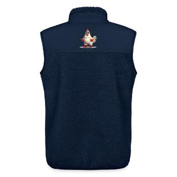 Temperamentvolle Henne mit Stiefeln - Unisex Sherpaweste von Stanley/Stella - Navy - Hinten - AI Model Male 178 light (178cm)
