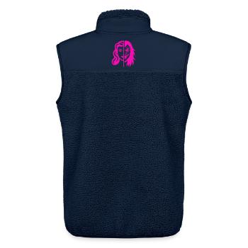 Split Face Contrast - Unisex Sherpa Gilet by Stanley/Stella - navy - Back - AI Model Male 178 light (178cm)