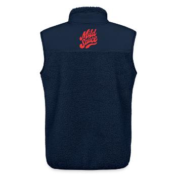 Script rétro de sauce sauvage - Veste sans manches sherpa unisexe Stanley/Stella - marine - Dos - AI Model Male 178 light (178cm)