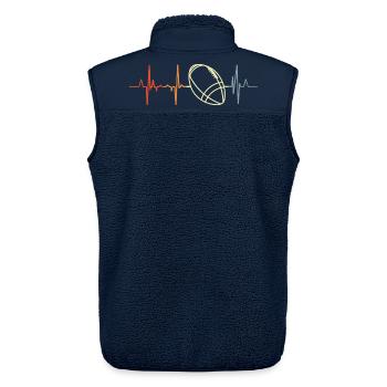 Vintage American Football Kardiogramm - Unisex Sherpaweste von Stanley/Stella - Navy - Hinten - AI Model Male 178 light (178cm)