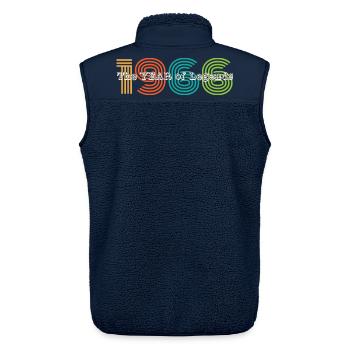 Millésime 1966 - Veste sans manches sherpa unisexe Stanley/Stella - marine - Dos - AI Model Male 178 light (178cm)