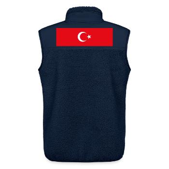 TURQUIE TURQUIE TURC Europe Fan de sport - Veste sans manches sherpa unisexe Stanley/Stella - marine - Dos - AI Model Male 178 light (178cm)